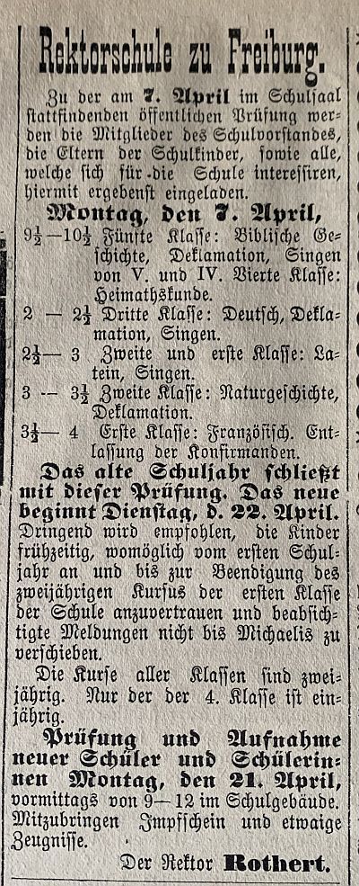 Mittelschule Freiburg Elbe Zeitungsanzeige Prüfung Schulinder