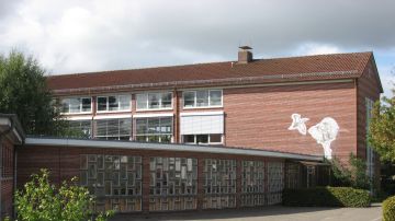 Mittelschule Freiburg (Elbe). Das neue Gebäude wurde 1961 bezogen.