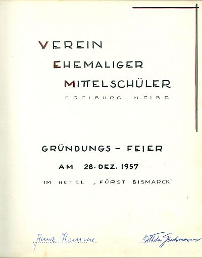 Mittelschule Freiburg (Elbe)  Gästebuch Verein ehemaliger Mittelschüler